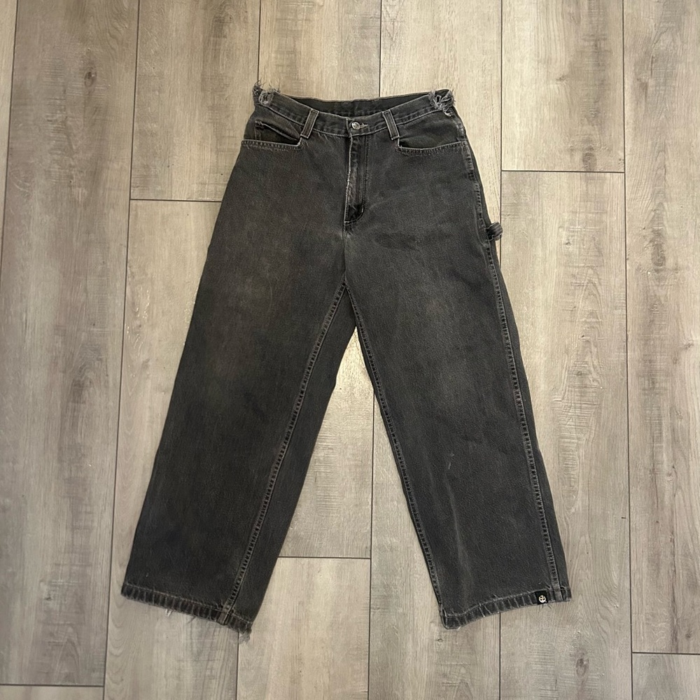Men Low Rider Denim Jeans with a grey faded look